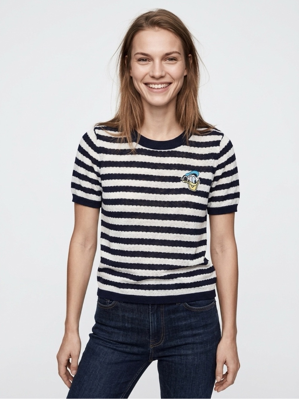 Vintage Design Donald Duck Striped T-shirt.